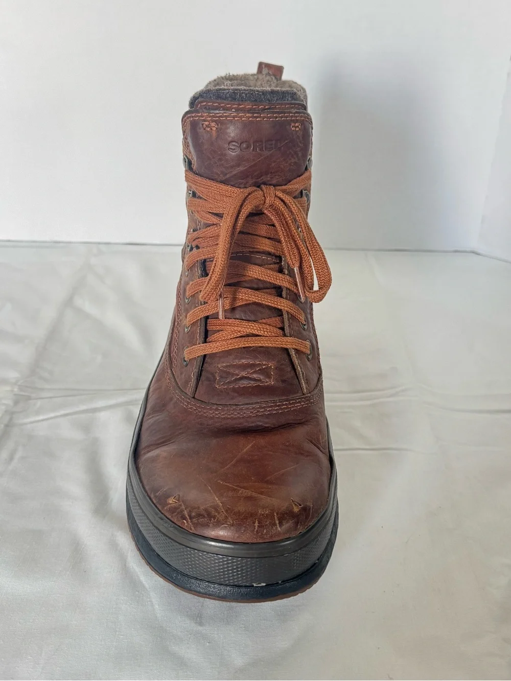Sorel Men's Brown Leather and Suede Lace-Up Boots Size 12